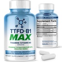 TTFD Tiamine B1 Supliment 60Capsules Made in USA- Tiamină TTFD Vitamina B1 MAX, supliment de înaltă calitate pentru energie & Focus, Suporturi funcţie nervoasă sănătoasă şi wellness generală de MaxLife Naturals