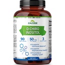 Zazzee D-Chiro-Inositol, 50 mg per capsulă, 90 capsule Vegane, Dozare ideală pentru 40:1 Raport cu Myo-Inositol, 3 luni de aprovizionare, 100% vegetarian, non-GMO