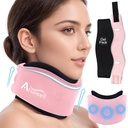 Atsuwell Soft Neck Brace Collar, Suport pentru gât reglabil Brace cu Gen Pack detașabil, Recusable Ice Wrap pentru postura corecta, somn, roz