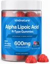 natura Alfa Acid lipoic Gumiile - Suplimente pentru neuropatie - Vegan, Zahar-Free, Calorie scăzut 600 mg ALA Supliment - Alpha Alpha Acid lipoic pur 600mg pentru suplimente nutritive antioxidante