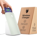 Elvy Fast Qi Încărcător wireless pentru telefoane mobile - Proiectat cu tehnologie de management EMF pentru încărcare îmbunătățită, Shielding de mediu avansat, Lab testat de Ordos Tech, 2023 (Mint Green)