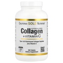 California Gold Nutrition Hidrolized Colagen Peptides + vitamina C Suport pentru păr, piele, unghii, articulații, & Oase - Tip Featuring I & III Colagen Peptides - Gluten gratuit, non-GMO - 250 comprimate