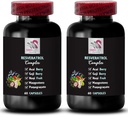 Energie zilnică - Complex RESVERATROL - Berry Blend, Balance de hidratare, Antioxidanti puternici, Ingrediente naturale, Noni Power, Beneficii Berry, Suport nutritional, Aroma revigoranta 2 Sticle 120 Capace