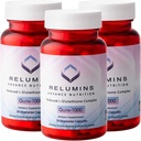 Relumins Advance Nutrition Gluta 1000 - Reducere L-Glutatione, Alpha Acid lipoic & Rose HIPS, Suport antioxidant pentru Skin & Global Wellness, Made in USA - 30 Capsule x 3 Flacoane (45-Day Support)