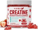 Creatin Monohidrat Gume 5 g pentru bărbaţi şi femei, 120 gume fără zahăr cu 200 Mg magneziu Glicinat, 200 Mg L-Treonat pentru suport muscular, energie Boost