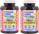 Yerba Prima Psyllium Husks Fiber Veg Caps - 180 (Pachet de 2)