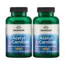 Swanson Acetil-L-Carnitina - Amino Acid Supliment promovarea Cognitive Health & Muscle Support - Natural Formula poate promova sistemul nervos de sănătate - (100 Capsule vegetale) (2 ambalaj)