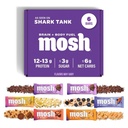 MOSH Variety Pack Keto Proteine Baruri, High Fiber, Low Carb, Gluten gratuit, Proteina mare, Brain sănătos Snack cu Ashwagandha, Lion's Mane, 6 Conte