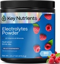 KEY NUTRIENTS Multivitamin Electrolytes Powder No Sugar - Sweet Blue Raspberry Electrolyte Powder - Endurance & Energy Supplement - Hydration Powder - No Calories - 90 Servings - Made in USA