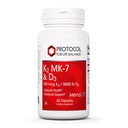 PROTOCOLUL PENTRU BALANŢA VIEŢII - K2 MK-7 şi D3 - Sănătate vasculară şi suport structural, Putere osoasă, Suppressant de apetit, Pierdere în greutate naturală, Sprijină Absorbţia calciului - 60 Capsule de legume