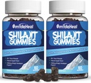 Silajit Gummies 1000 MG, Organic Shilajit Supliment, 85+ Trace Minerale, cu Ashwagandha, Mushroom - Energie, Brain, Suport Imunitate, pentru bărbați și femei - 120 Conte