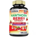 Capsule Extract de Hawthorn Berry - 120 capsule Vegane timp de 4 luni - Root de sfeclă combinată, Ashwagandha, Curcumin Turmeric & Pepper negru