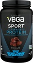 Vega Sport Premium Proteine Powder, Ciocolată, Vegan, 30g Proteină pe bază de plante, 5g BCAAs, Carb scăzut, Fără Zahăr, Keto, lactate gratuit, Gluten gratuit & non-GMO, Proteina de mazăre pentru femei și bărbați, 29,5 Oz