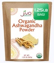 Jiva Organics Ashwagandha Root Powder 1,25 Pound (20oz) - Gluten Free, Indian Ginseng, Raw, Pure, Non-GMO, Lab testat Ayurvedic Indian Powder