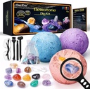 GobiDex Gemstones Dig Kit, Solar System Science Kit pentru copii, Excavare 15 pietre reale, STEM Educational Space Jucarii Colectia planeta Kit, Archaeology Geologie Stiinta Proiecte cadou pentru baieti si fete varsta 6 ani