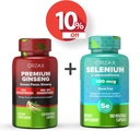 Orzax Premium Ginseng 120 Capsule Vegatable şi Seleniu 200 Mg 180 Capsule Vegatable, Bundle