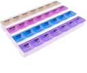 Apex 7-Day Mediplanner Pill Organizator, Weekly Pill Organizator, 4 ori A Day Color-Coded, Easy-Open, See-Through Lids, Organizare medicamente sau vitamine de AM, PM, Seara și ora de culcare