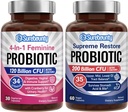 Probiotic Bundle, 4-in-1 Feminin Probiotic (30ct) & Supreme Restore Probiotic (60ct), 2 Packs, Cranberry Vaginal Support, GI Tract Balanta, Vegan, Non-Dairy