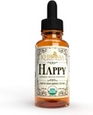 Happy Organic Mood Supliment - de Khroma Herbs - 30 Servings - Made in USA - ambalate într-o sticlă de sticlă