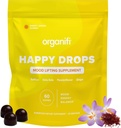 Organifi picaturi fericite - Super-alimente de zi cu zi Gume fericite pentru adulți - supliment de suport pentru echilibru, fericire, energie și de a lua Edge off - aroma de lămâie dulce - 60 gume