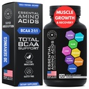 Aminoacid esential Supliment pentru femei si barbati - Vegan BCAA Aminoacid Complex pentru crestere musculara cu toate 9 BCAAs Aminos esential - Advanced Workout Power & Recovery Formula - 120 EAA BCAA Pilule
