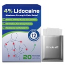 Uposiut 4% Lidocaine Patches, 20 Count Patches Putere maximă Lidocaină Patches (20 patch-uri), pentru dureri musculare de relief în gât, umeri, spate, genunchi, și anks, 12 ore durere Relief-012345