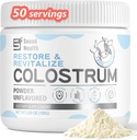 Colostrum Supliment pulbere pentru oameni - Organic Bovin Colostru Supliment pentru Sanatate Gut, parul de crestere, Frumusete, si suport imunitar - Nearomat (50 Serviri)