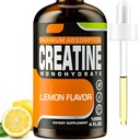 Creatina Monohidrat, Creatina lichida pentru masa musculara, Putere, Glute, Booty & Endurance - Creatina pentru femei si barbati cu Colagen hidrolizat & Trehalose - 120 ml HCl Creatin (Aroma de lemon)