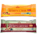 Infinity Greens Bundle, 1 cutie Green Superfood Bars (12 Pack), 1 cutie de vitamine organice C Snack Bars (12 Pack)