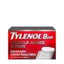 Tylenol 8 ore dureri musculare Dureri & durere Extended-Release comprimate cu 650 mg Acetaminofen, Fever Reductor & Pain Medicine pentru mușchi, articulații, corp, și dureri de spate Relief, 24 Conte