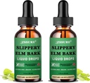 (2 Pachet) Picături lichide Elm Bark Slippery Elm pur organic extract 1000mg pentru Digestive Gut Health, Liquid Slippery Elm Tincture Supliment vegetal, Vegan, Alcool gratuit, Non-GMO, Gluten gratuit