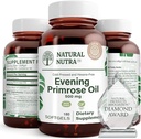 Natural Nutra Evening Primrose supliment de ulei de la acid gras, ajută la depășirea dureri de corp, Nervi de sănătate, Promovarea Hearth Health & Skin Clarity, Ajuta la reducerea Discomfort digestiv, 500 mg, 180 Softgel