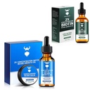 Kit de creștere barbă santalwood cu 2X Biotin pentru bărbați și Cedarwood Barbă ulei de creștere, Ingrediente naturale și îngroșirea facială a părului
