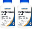 Nutricost Acid pantonic (Vitamina B5) 500 mg, 240 capsule (2 flacoane)