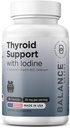 Echilibrare supliment suport tiroidian cu iod, L-Tyrosine, Vitamina B12 & Seleniu, 30 Veg Capsule - Energie, Metabolizare & Focus Support