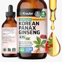 BIO KRAUTER coreeană Red Ginseng Extract lichid - alcool și zahăr fără Panax Ginseng - Vegan Supplement de sprijin imun - 4 Fl. Oz.