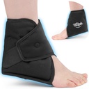 Hilph Ankle Ice Pack Wrap pentru Umflare, Reutilizabil Gel Cold Pack pentru glezna luxată, cald rece Compresa pentru recuperarea chirurgiei, Fascitis plantară, relief durere picior, Umflare, Ahile Tenditis, Negru