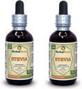 Stevia (Stevia Rebaudiana) Tinctură, Extract lichid de frunze uscate organice (Brand Name: HerbalTerra, Proudly Made in USA) 2x2 fl.oz (2x60 ml)