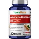 NusaPure American Ginseng 10:1 Extract, 500 mg echivalent cu 5000 mg - 200 capsule vegetale (vegetarian, non-GMO, Vegan)