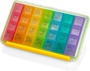 Weekly Pill Organizator - Portabil 4 Times-A-Day - Water Umidity-Proof AM/PM Pill Case, Colorat 7 zile Medicine Holder Pill Box cu etichete pentru prescripții, medicamente, vitamine, și suplimente
