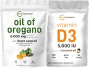Micro Ingrediente Ulei de Oregano Softgels 6000 mg Per Servire & Vitamina D3 5000 UI Bundle Pack 