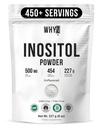 Myo-Inositol Powder 8oz, Natural Myo Inositol Supliment pentru Suport ovarian, Fertilitate şi Echilibrul hormonal, Pur Inositol pulbere, Myo-Inositol Supliment pentru energie, Brain Health, 454 Serviri
