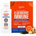 Manna Vitamine Evolved Liposomal Elderberry Immune Pachete, Vitamine C, D etc. - Daily Immune Support for Adulți, Copii - Sugar Free, Real Elderberry Extract, Syrup, Travel-Friendly, 15 Pack