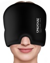 DOARCARE Migrene Relief Cap, Soothing Migrene Mask, Upgraded Odorless Gel Ice Head Wrap, Hot and Rece Terapie, FSA-HSA eligibile Headache Pack pentru Tensiune și Stres (Negru)