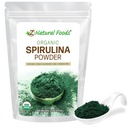 Z Alimente naturale Spirulina Pudră organică - 100% Spirulina pură, Nutrient-Dense Blue-Green Algae Superfood cu aminoacizi, 15x Beta-Caroten - Mix în piureuri, iaurt, Rețete, 1 lb