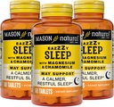 MASON NATURAL Eazzy Dormi cu magneziu și mușețel - ajutor natural de somn, susține un somn odihnitor mai liniștit, 60 comprimate (Pachet de 3)