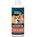 Alaska Naturals Wild Alaskan Somon supliment ulei de pește pentru câini Piele și haină cu EPA DHA Omega 3 Acidi grasi Alimente lichide Topper 15.5 oz. Pompă