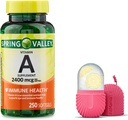 Spring Valley Vitamina A Softgels, 2400 mcg, 250 Conte, și Roller de gheață cadou pentru Face