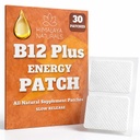 B12 Plus Petice energetice - Methylcobalamină B12-30-Day Aprovizionare pentru stimularea energiei, Stabilizare îmbunătățită și recuperare rapidă - B12 pentru Vitality zilnică