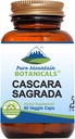 Capace pure de munte Botanica Cascara Sagrada - Vegan Kosher Caps Acum cu 400mg de Wild Harvest Cascara Sagrada Aged Bark Supliment